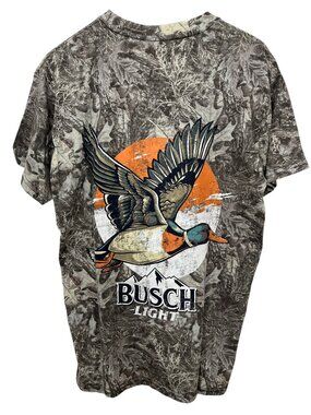 Busch Light Men’s T-Shirt Mallard Duck Tree Camo NWT Large